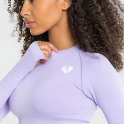 WOMEN'S BEST SPORTBEKLEIDUNG Power Seamless Long Sleeve Crop Top | Lilac
