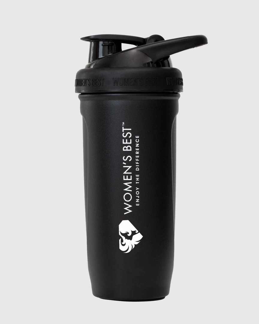 WOMEN'S BEST NUTRITION Large Metal Shaker | Black Onyx