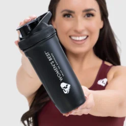 WOMEN'S BEST NUTRITION Large Metal Shaker | Black Onyx