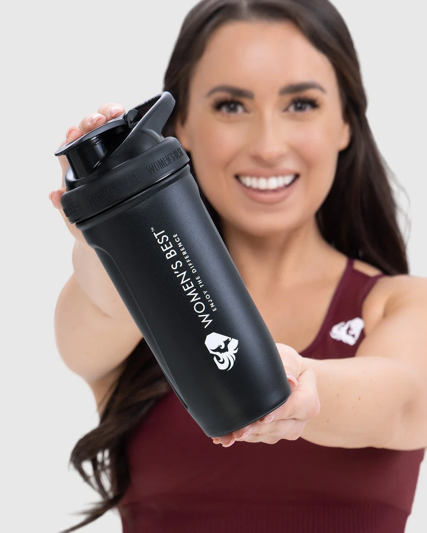 WOMEN'S BEST NUTRITION Large Metal Shaker | Black Onyx