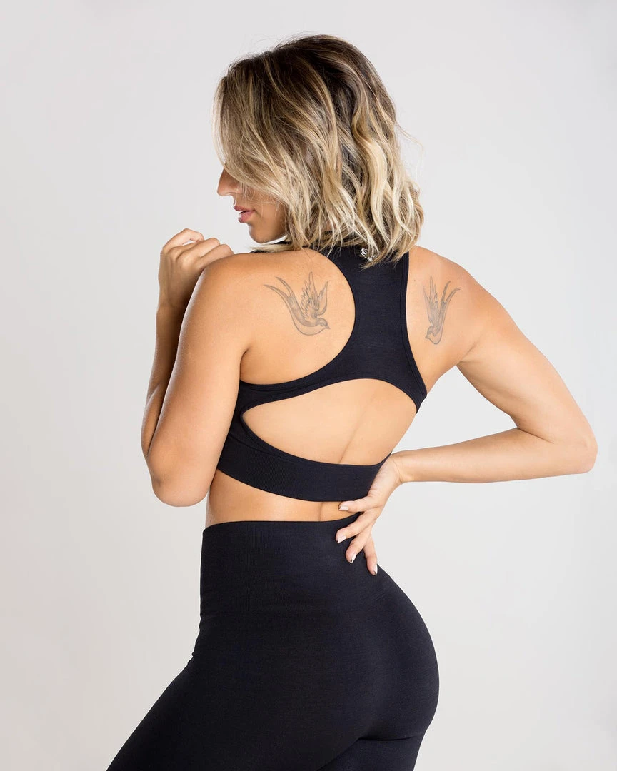 WOMEN'S BEST SPORTBEKLEIDUNG Move Seamless Sports Bra | Black Marl