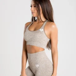 WOMEN'S BEST Move Seamless Sports Bra | Brown Grey Marl SPORTBEKLEIDUNG