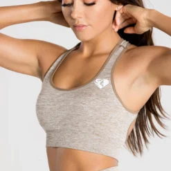 WOMEN'S BEST Move Seamless Sports Bra | Brown Grey Marl SPORTBEKLEIDUNG