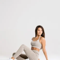 WOMEN'S BEST Move Seamless Sports Bra | Brown Grey Marl SPORTBEKLEIDUNG