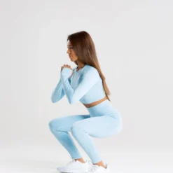 WOMEN'S BEST SPORTBEKLEIDUNG Move Seamless Long Sleeve Crop Top | Blue Marl