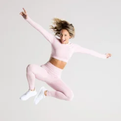 WOMEN'S BEST SPORTBEKLEIDUNG Move Seamless Long Sleeve Crop Top | Light Pink Marl