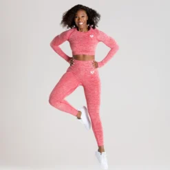 WOMEN'S BEST SPORTBEKLEIDUNG Move Seamless Long Sleeve Crop Top | Red Marl