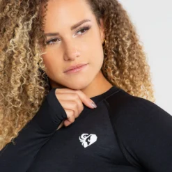 WOMEN'S BEST Move Seamless Long Sleeve Top | Black Marl