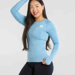 WOMEN'S BEST Move Seamless Long Sleeve Top | Blue Marl SPORTBEKLEIDUNG