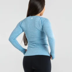WOMEN'S BEST Move Seamless Long Sleeve Top | Blue Marl SPORTBEKLEIDUNG