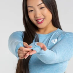 WOMEN'S BEST Move Seamless Long Sleeve Top | Blue Marl SPORTBEKLEIDUNG