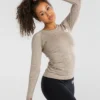 WOMEN'S BEST SPORTBEKLEIDUNG Move Seamless Long Sleeve Top | Brown Grey Marl