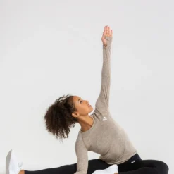 WOMEN'S BEST SPORTBEKLEIDUNG Move Seamless Long Sleeve Top | Brown Grey Marl