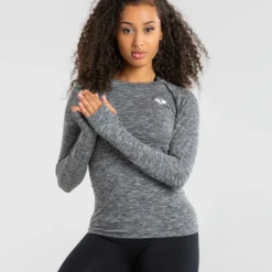 WOMEN'S BEST SPORTBEKLEIDUNG Move Seamless Long Sleeve Top | Grey Marl
