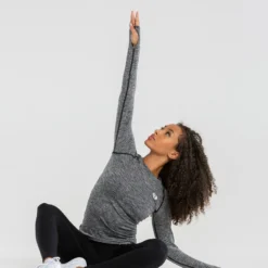 WOMEN'S BEST SPORTBEKLEIDUNG Move Seamless Long Sleeve Top | Grey Marl