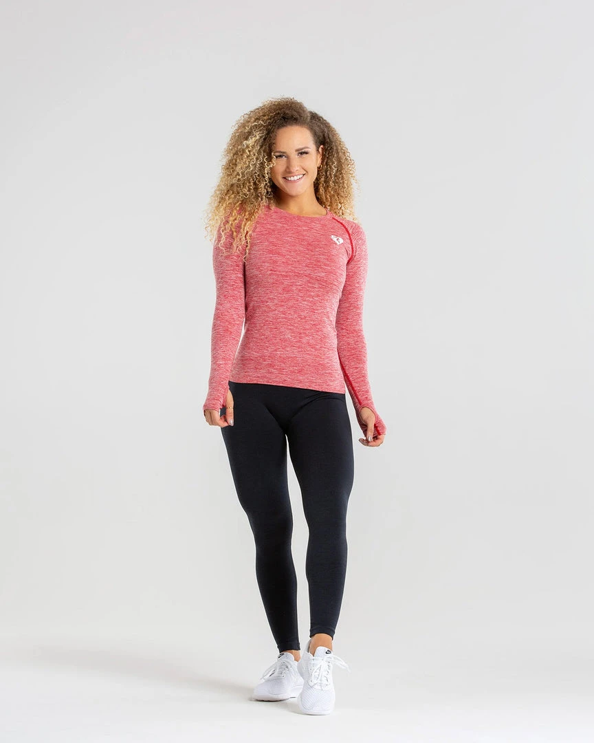 WOMEN'S BEST SPORTBEKLEIDUNG Move Seamless Long Sleeve Top | Red Marl