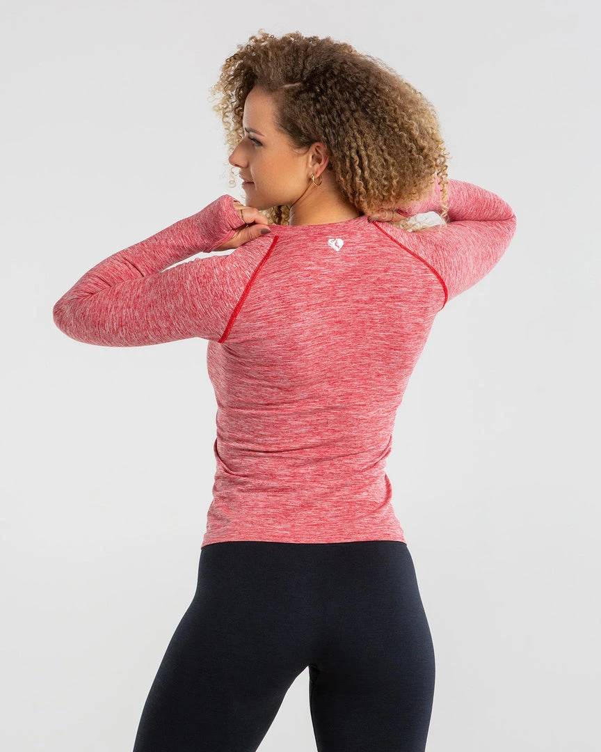 WOMEN'S BEST SPORTBEKLEIDUNG Move Seamless Long Sleeve Top | Red Marl