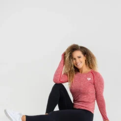 WOMEN'S BEST SPORTBEKLEIDUNG Move Seamless Long Sleeve Top | Red Marl