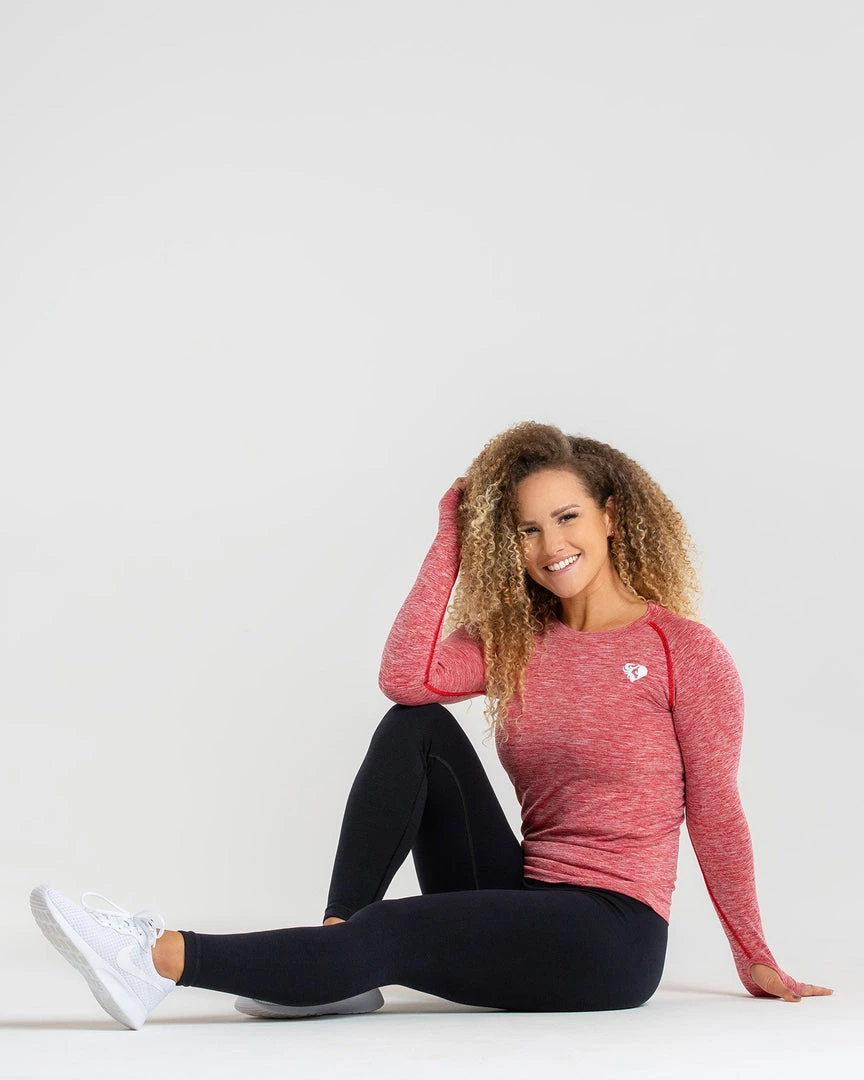 WOMEN'S BEST SPORTBEKLEIDUNG Move Seamless Long Sleeve Top | Red Marl