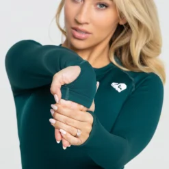 WOMEN'S BEST SPORTBEKLEIDUNG Move Seamless Long Sleeve Top | Smaragd Green Solid