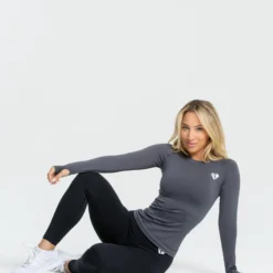 WOMEN'S BEST Move Seamless Long Sleeve Top | Stone Grey Solid