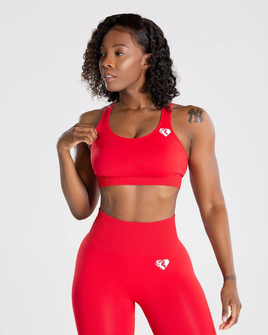 WOMEN'S BEST Power Seamless Sports Bra | Red SPORTBEKLEIDUNG