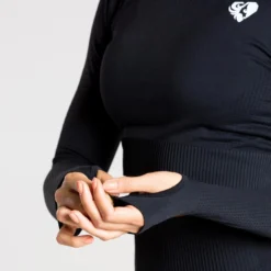 WOMEN'S BEST SPORTBEKLEIDUNG Power Seamless Long Sleeve Crop Top | Black