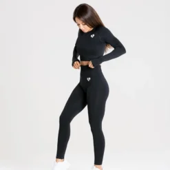 WOMEN'S BEST SPORTBEKLEIDUNG Power Seamless Long Sleeve Crop Top | Black