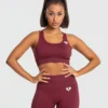 WOMEN'S BEST Power Seamless Sports Bra | Burgundy SPORTBEKLEIDUNG