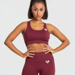WOMEN'S BEST Power Seamless Sports Bra | Burgundy SPORTBEKLEIDUNG