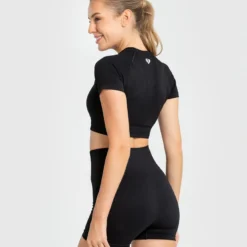 WOMEN'S BEST SPORTBEKLEIDUNG Power Seamless Short Sleeve Crop Top | Black