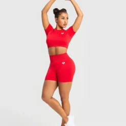 WOMEN'S BEST Power Seamless Shorts | Red SPORTBEKLEIDUNG