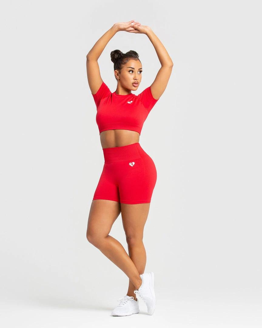 WOMEN'S BEST Power Seamless Shorts | Red SPORTBEKLEIDUNG