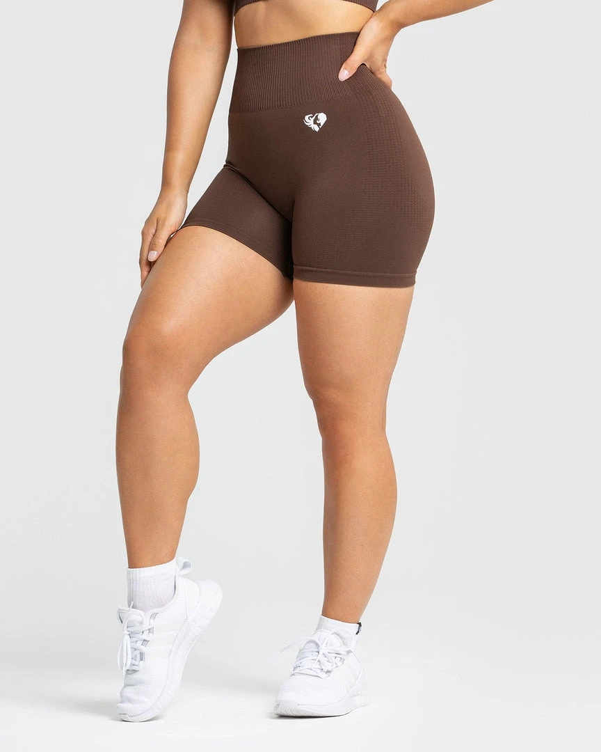 WOMEN'S BEST Power Seamless Shorts | Walnut Brown SPORTBEKLEIDUNG