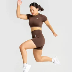 WOMEN'S BEST Power Seamless Shorts | Walnut Brown SPORTBEKLEIDUNG