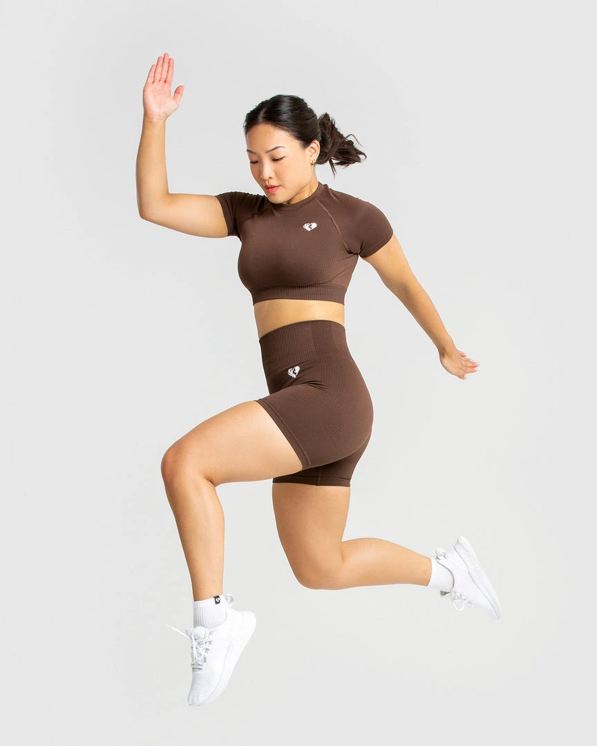 WOMEN'S BEST Power Seamless Shorts | Walnut Brown SPORTBEKLEIDUNG