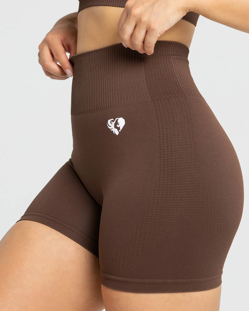 WOMEN'S BEST Power Seamless Shorts | Walnut Brown SPORTBEKLEIDUNG