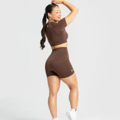 WOMEN'S BEST Power Seamless Shorts | Walnut Brown SPORTBEKLEIDUNG