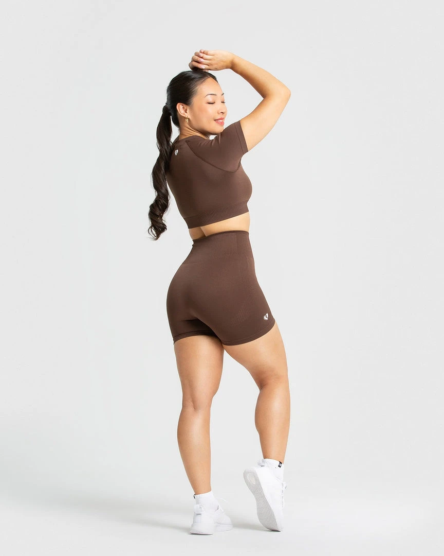 WOMEN'S BEST Power Seamless Shorts | Walnut Brown SPORTBEKLEIDUNG