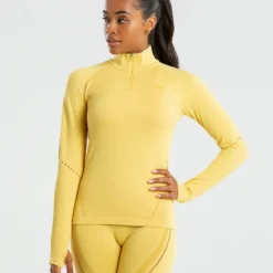 WOMEN'S BEST Renew Seamless Long Sleeve Top | Dried Yellow