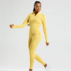 WOMEN'S BEST Renew Seamless Long Sleeve Top | Dried Yellow