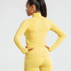 WOMEN'S BEST Renew Seamless Long Sleeve Top | Dried Yellow