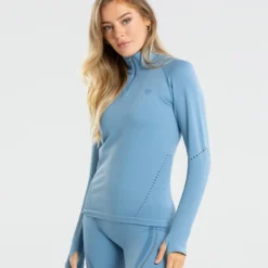 WOMEN'S BEST SPORTBEKLEIDUNG Renew Seamless Long Sleeve Top | Pacific Blue