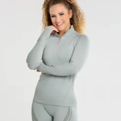 WOMEN'S BEST Renew Seamless Long Sleeve Top | Mud Green SPORTBEKLEIDUNG