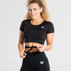 WOMEN'S BEST True Tie Crop Top | Black