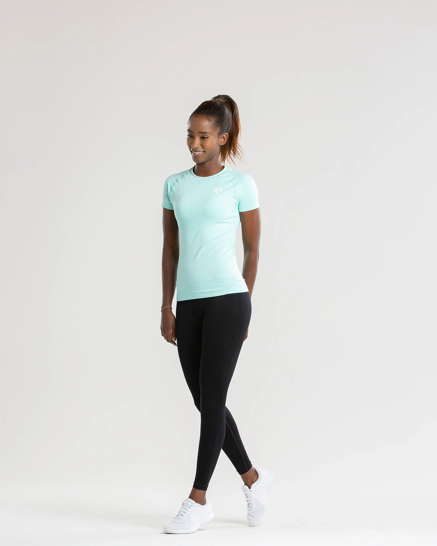 WOMEN'S BEST Power Seamless T-Shirt | Bleached Aqua SPORTBEKLEIDUNG