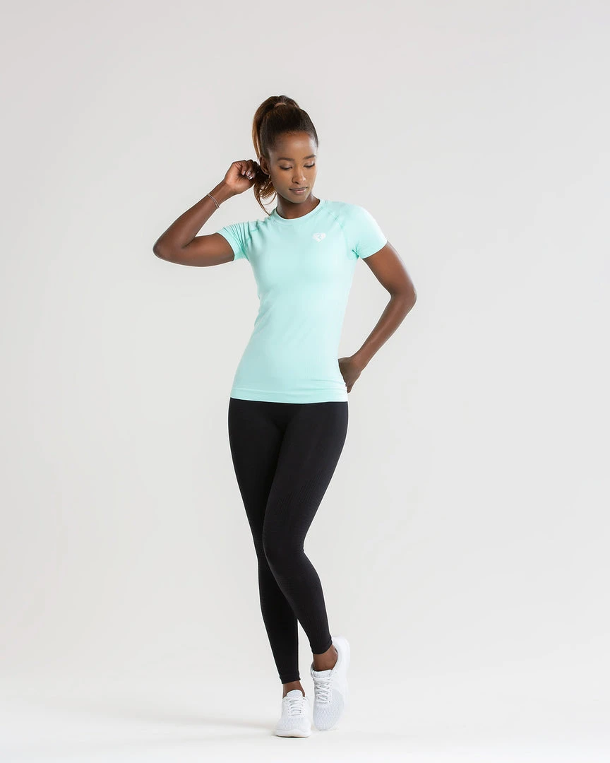 WOMEN'S BEST Power Seamless T-Shirt | Bleached Aqua SPORTBEKLEIDUNG