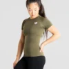 WOMEN'S BEST Power Seamless T-Shirt | Khaki SPORTBEKLEIDUNG