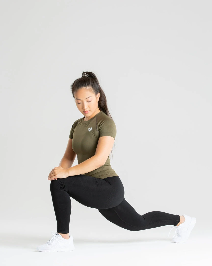 WOMEN'S BEST Power Seamless T-Shirt | Khaki SPORTBEKLEIDUNG