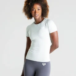 WOMEN'S BEST SPORTBEKLEIDUNG Power Seamless T-Shirt | Washed Light Grey